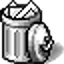 a macos9 trash can icon, it's full